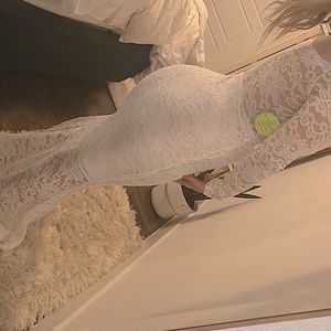 lace wedding or special occasion white dress